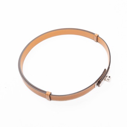 HERMES CINTURON KELLY 18 HERRAJES PLATEADOS