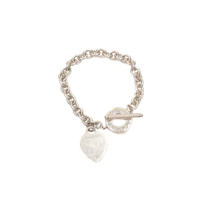 TIFFANY & CO BRAZALETE CON PASADOR Y PLACA ESTILO CORAZON