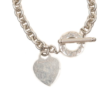 TIFFANY & CO BRAZALETE CON PASADOR Y PLACA ESTILO CORAZON