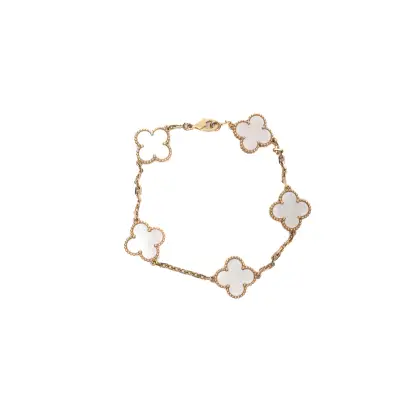 VAN CLEEF & ARPELS PULSERA 5 MOTIVOS ALHAMBRA ORO AMARILLO CON NÁCAR