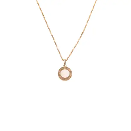 BVLGARI COLLAR BVLGARI CON CADENA EN ORO ROSA 18 QT CON CERTIFICADO