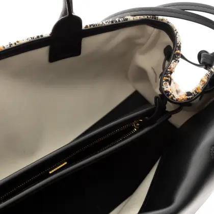 CHANEL SHOPPING BAG TEWWD MIXED FIBERS LEOPARD PRINT