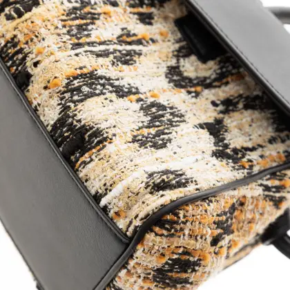 CHANEL SHOPPING BAG TEWWD MIXED FIBERS LEOPARD PRINT
